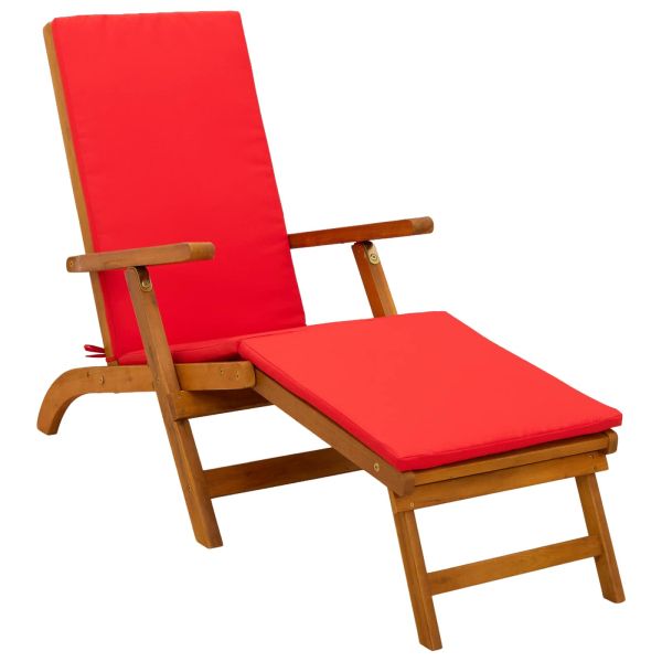 Сгъваем и reclining шезлонг 2 pcs Червено 55 x 146 x 91 см