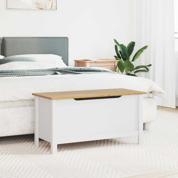 Кутия за съхранение HILL Бяло и медено кафяво 90 x 40 x 45 cm