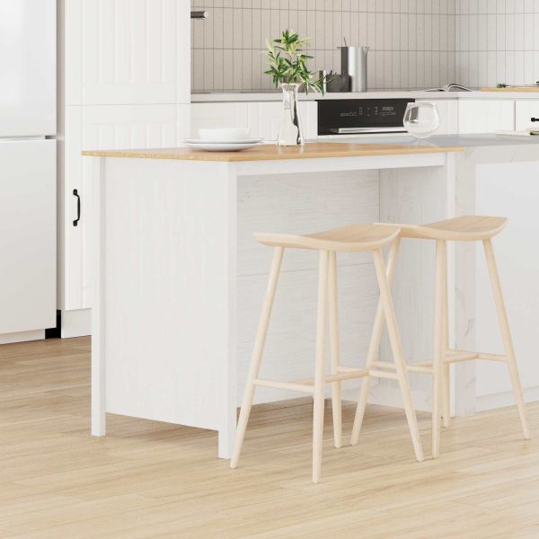 Кухненски острови HILL Бял 112 x 66 x 90 см Масивна боровина