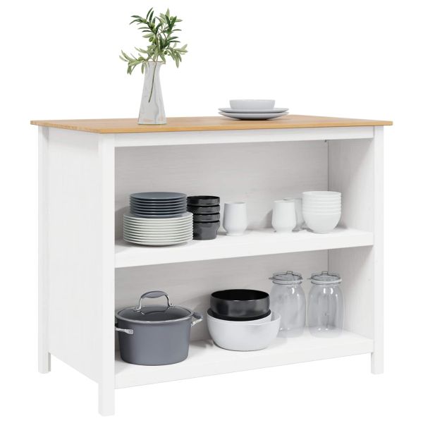 Кухненски острови HILL Бял 112 x 66 x 90 см Масивна боровина