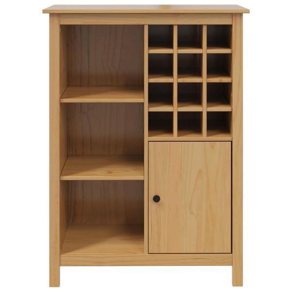 Шкаф за вино HILL Меден кафяв 79.5 x 40 x 107.5 см Солиден бор