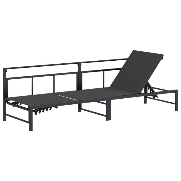 Шезлонг Черен 200 x 62 x 59,5 см Textilene