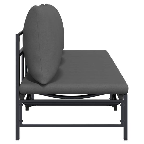 Шезлонг за 3-ма Черен 200 x 62 x 59,5 см Textilene