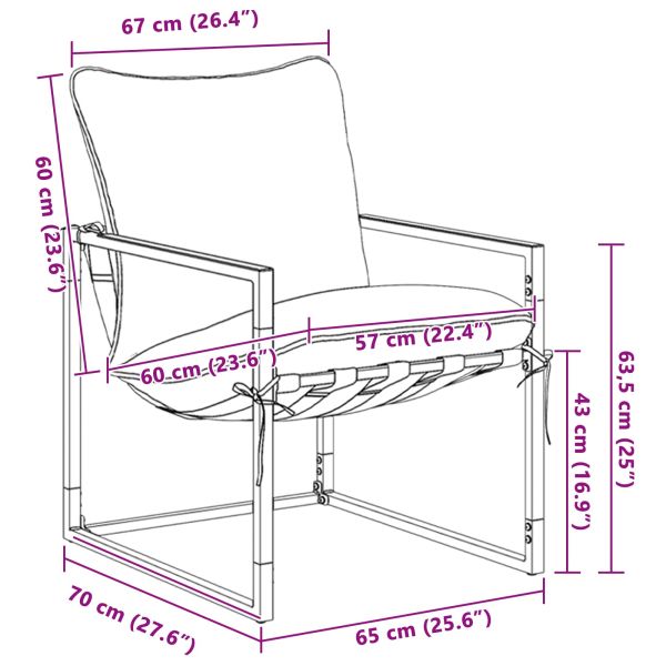 Градински Софа Комплект 3 pcs Черно и антрацит Стомана