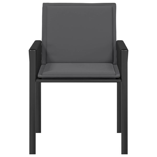 Градински столове 6 pcs Черно и тъмно сиво полиратан