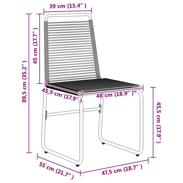 Градински столове 2 pcs Черен 48 x 55 x 89,5 см Ратан