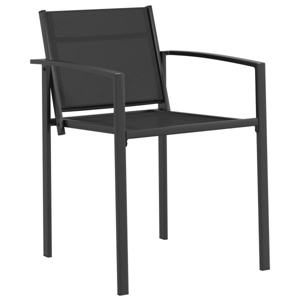 Градински столове 2 pcs Черно и антрацит 53,5 x 59 x 77 см