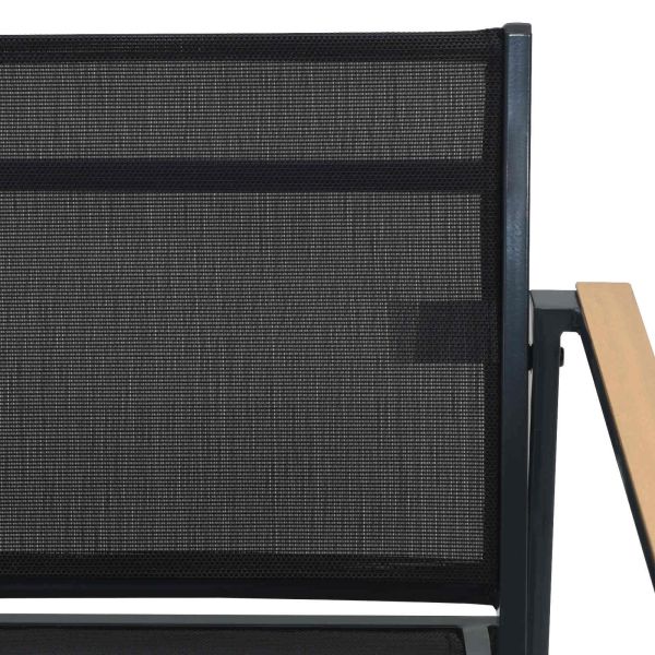 Градински столове 2 pcs Черно и антрацит 53,5 x 59 x 77 см