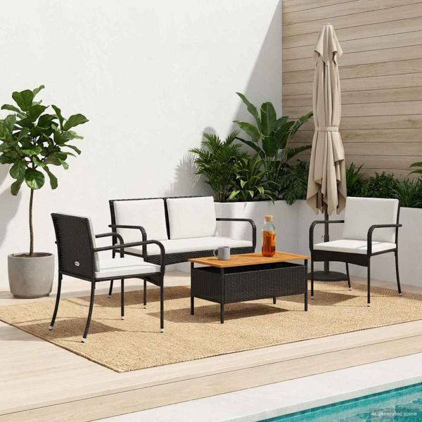 Градински комплект с възглавница стомана