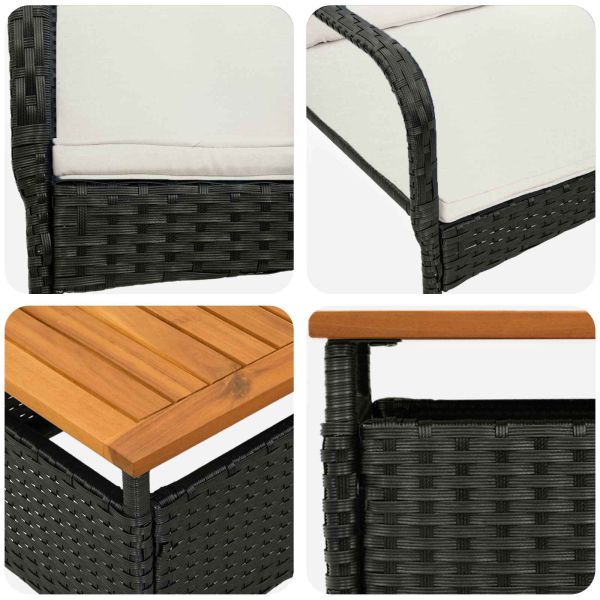 Градински комплект с възглавница стомана