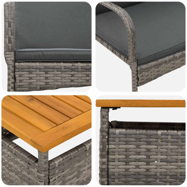 Градински комплект с възглавница стомана