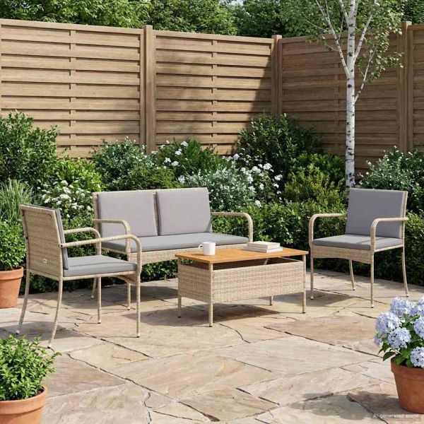 Градински комплект с възглавница стомана