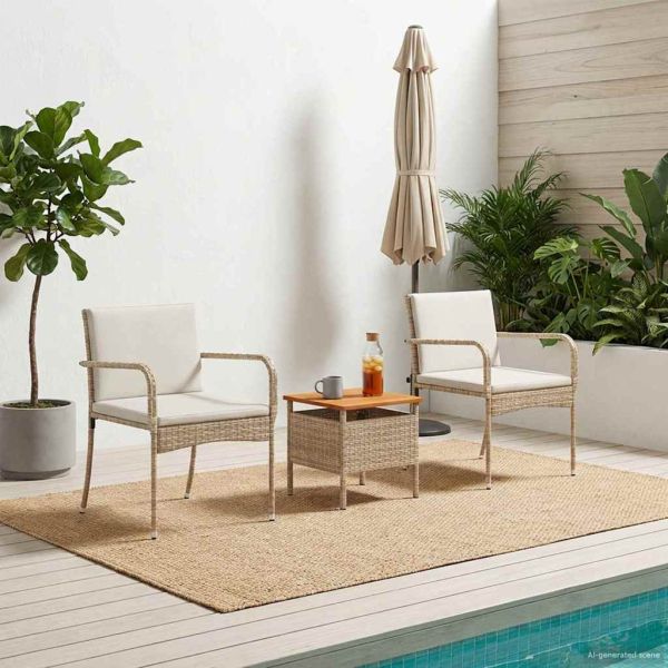 Градински комплект с възглавница стомана