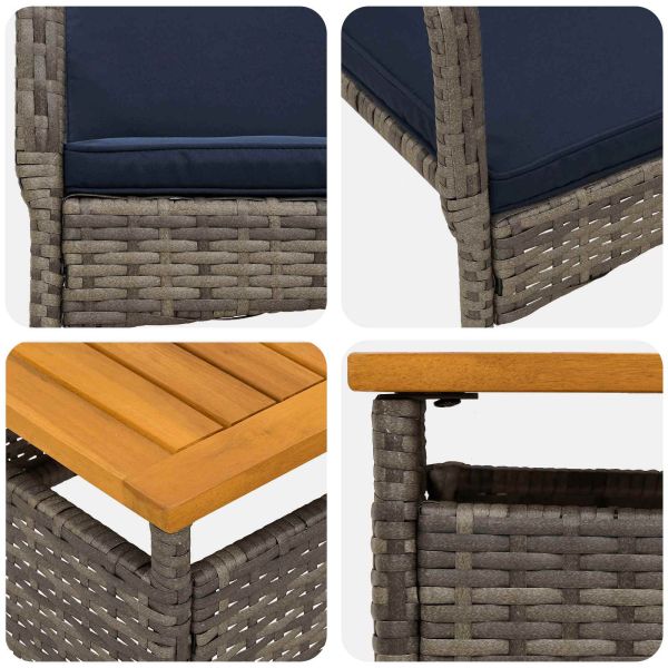 Градински комплект с възглавница стомана