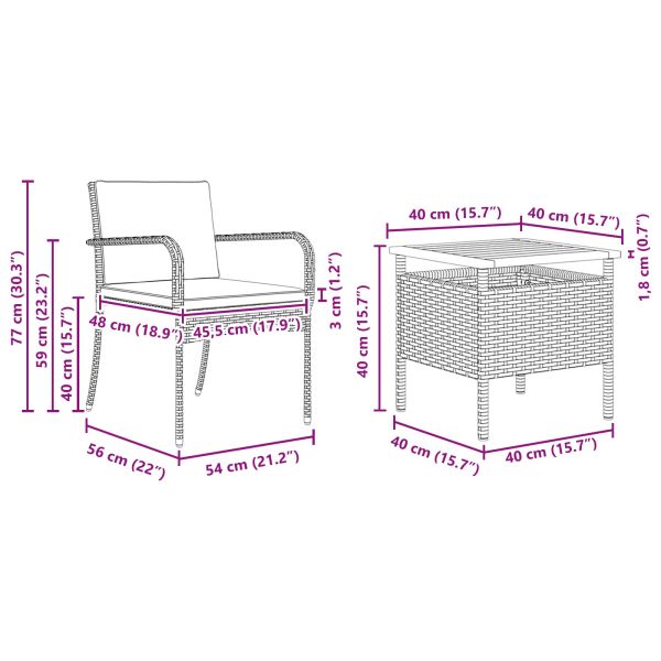 Градински комплект с възглавница стомана