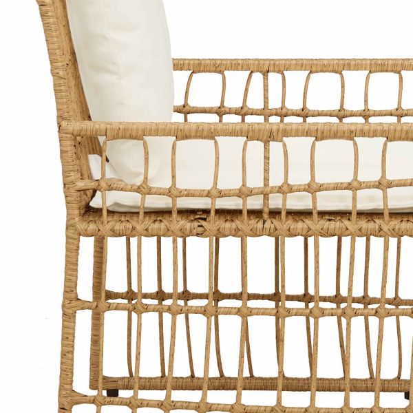 Комплект за външни мебели 4 pcs Естествено и кремаво бяло