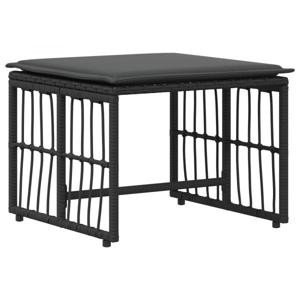 Комплект за външни мебели 5 pcs Черно и тъмно сиво