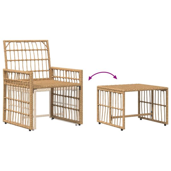 Комплект за външни мебели 5 pcs Естествено и кремаво бяло