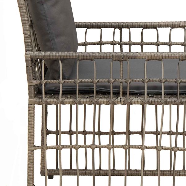 Комплект за външни мебели 3 pcs Черно и тъмно сиво