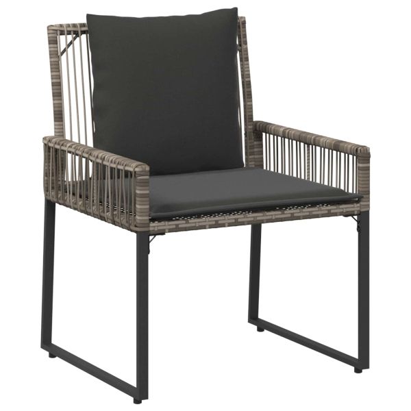 Комплект за външни мебели 9 pcs Сив и тъмен сив полиратан