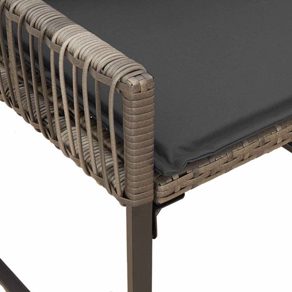 Комплект за външни мебели 9 pcs Сив и тъмен сив полиратан