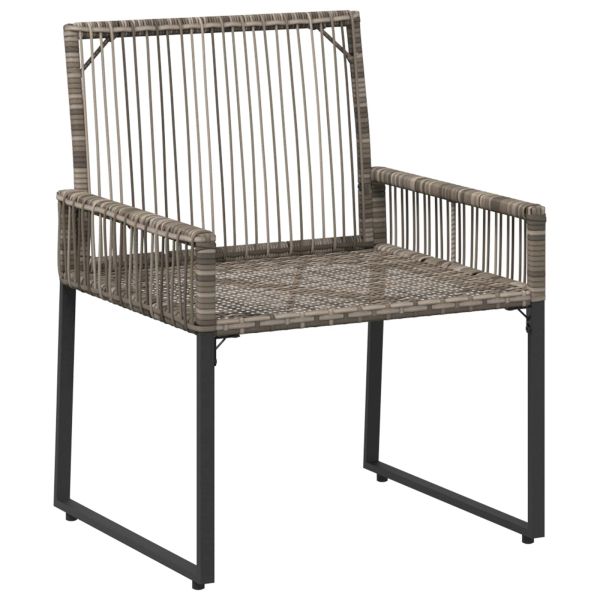 Комплект за външни мебели 9 pcs Сив и тъмен син полиратан