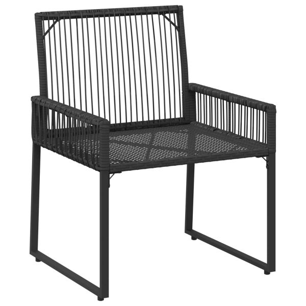 Комплект за външни мебели 11 pcs Черно и кремаво бяло полиратан