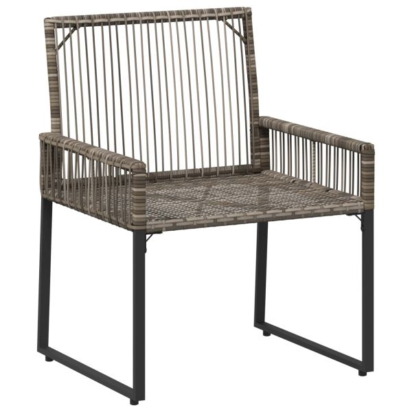 Комплект за външни мебели 11 pcs Сив и тъмен син полиратан