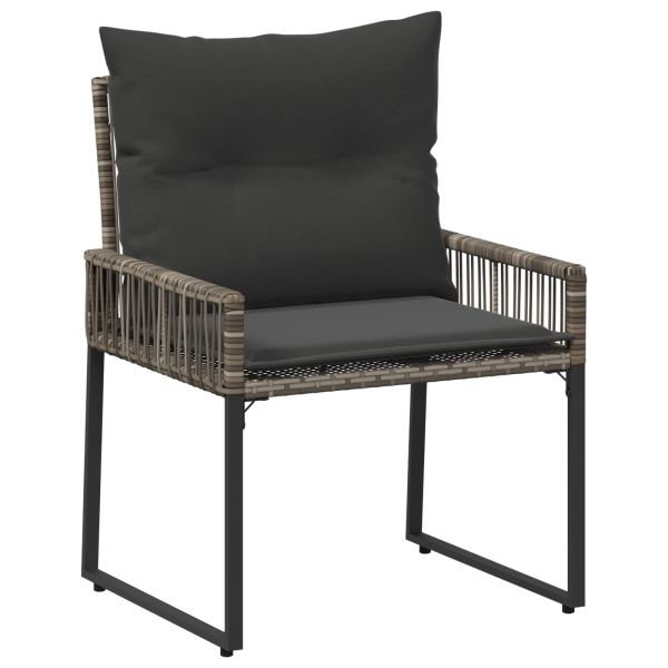 Комплект за външни мебели 7 pcs Сив и тъмен сив полиратан