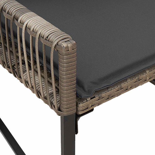 Комплект за външни мебели 7 pcs Сив и тъмен сив полиратан