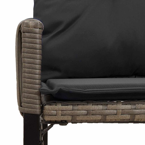 Комплект за външни мебели 7 pcs Сив и тъмен сив полиратан