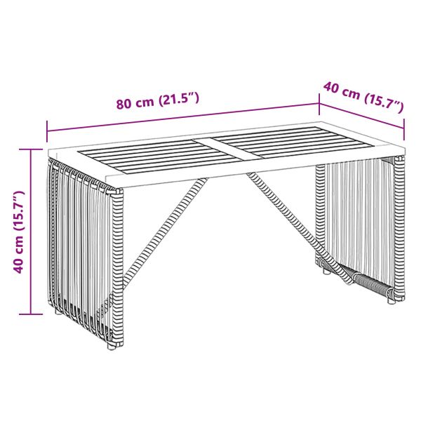 Маса за открито Черен и кафяв 80 x 40 x 40 cm полиратан