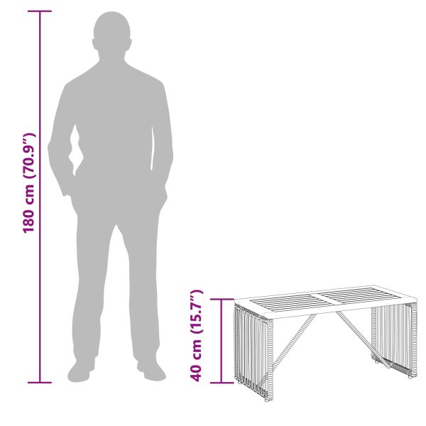 Маса за открито Сив и кафяв 80 x 40 x 40 cm полиратан