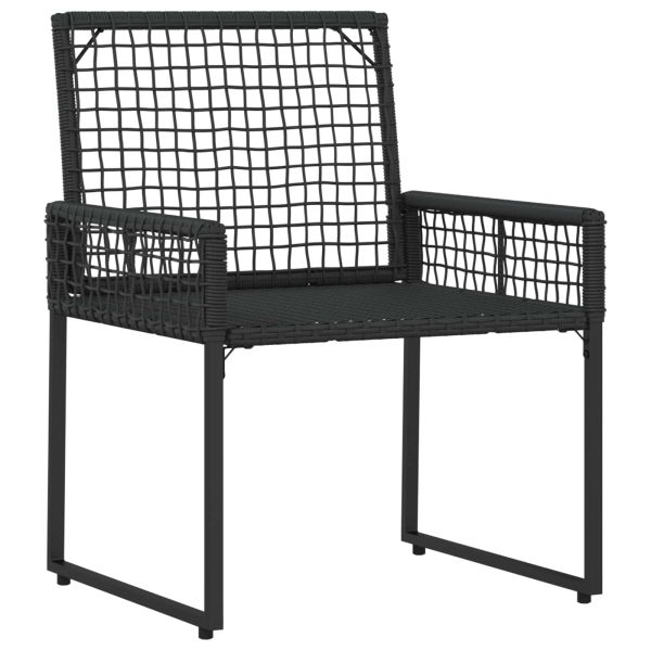 Комплект за външни мебели 4 pcs Черно и кремаво бяло