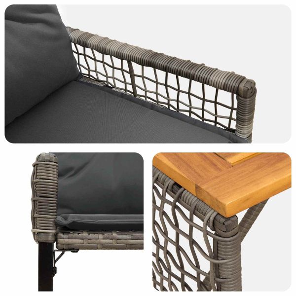 Комплект за външни мебели с възглавница стомана