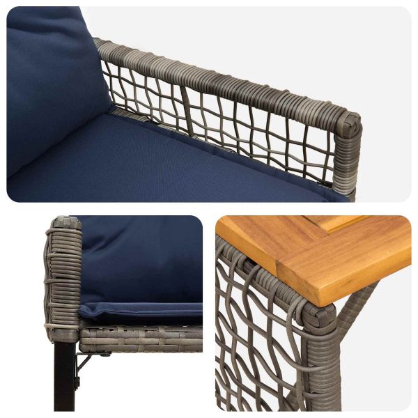 Комплект за външни мебели с възглавница стомана