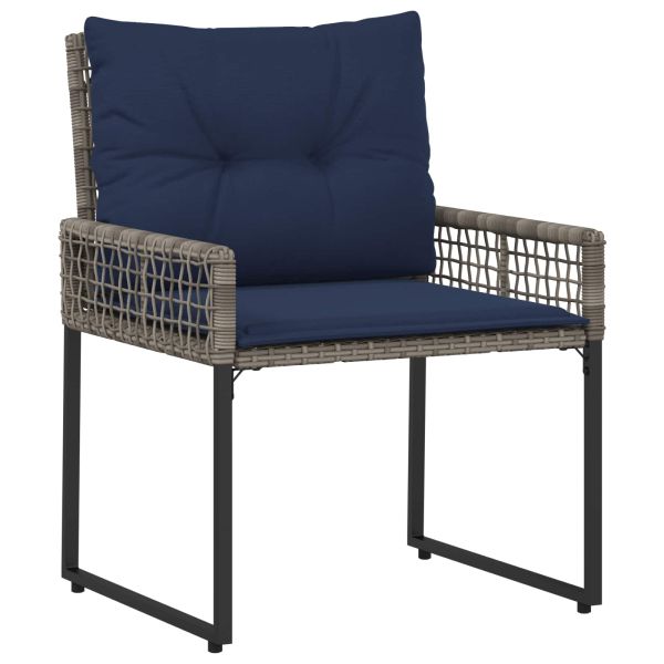 Комплект за външни мебели с възглавница 5 pcs Сив и тъмносин