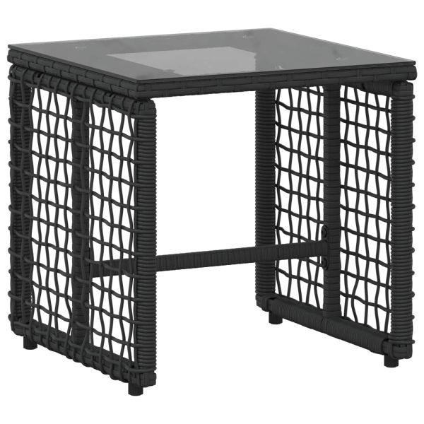 Комплект за външни мебели с възглавница 5 pcs Черен и Туркоаз