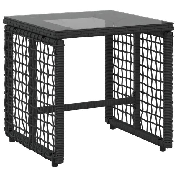 Комплект за външни мебели с възглавница 3 pcs Черен и бял