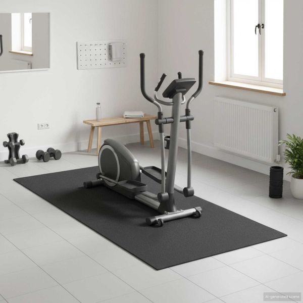 Мат за спортна защита Черен 200 x 90 x 0,6 см Високоплътен PVC