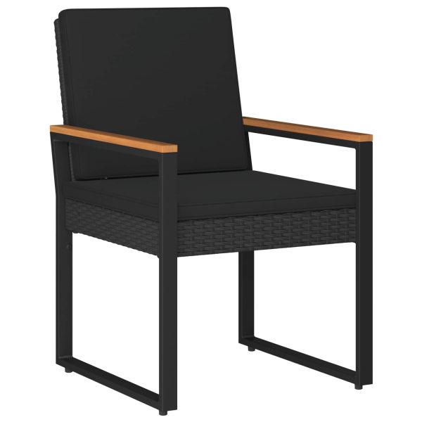 Комплект за външни мебели с възглавница 4 pcs Черно полиратан