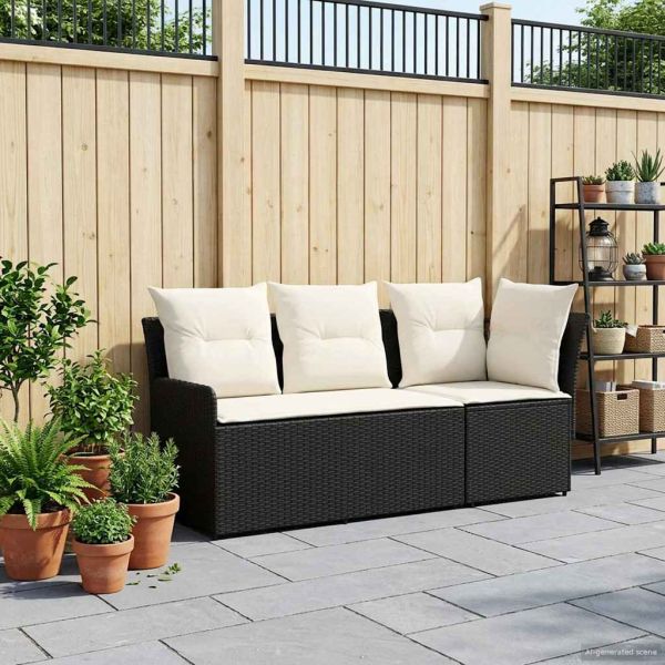 Диван с подлакътник за градина с ъглов диван 2 Брой ПЕ ратан