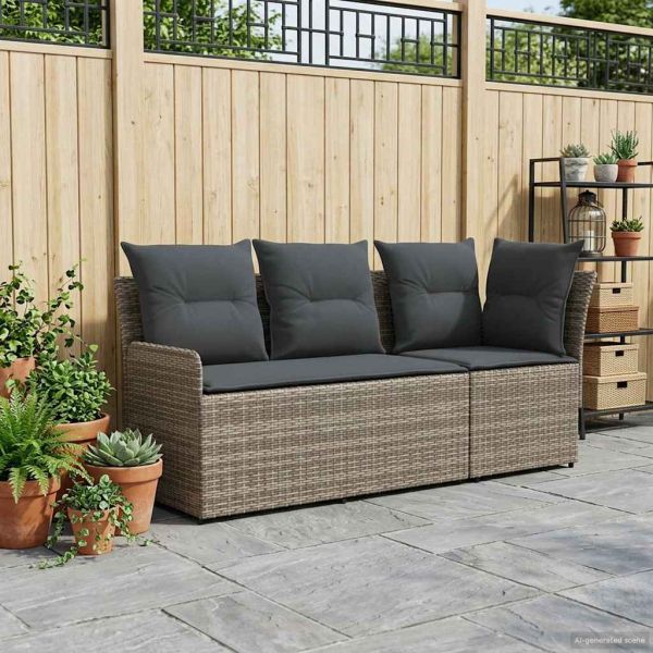 Диван с подлакътник за градина с ъглов диван 2 Брой ПЕ ратан