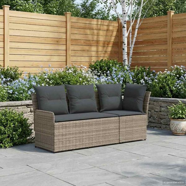 Диван с подлакътник за градина с ъглов диван 2 Брой ПЕ ратан