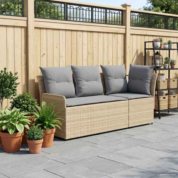 Диван с подлакътник за градина с ъглов диван 2 Брой ПЕ ратан