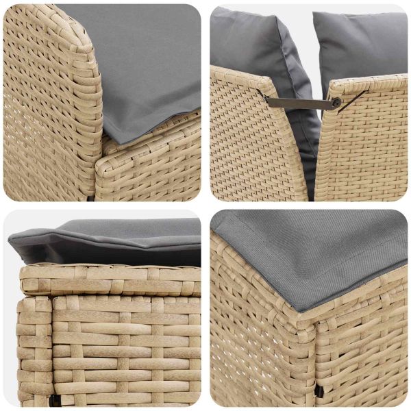 Диван с подлакътник за градина с ъглов диван 2 Брой ПЕ ратан