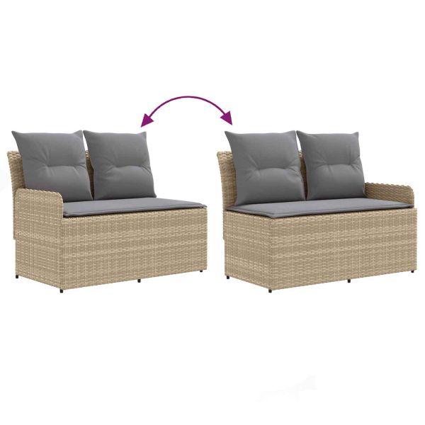 Диван с подлакътник за градина с ъглов диван 2 Брой ПЕ ратан