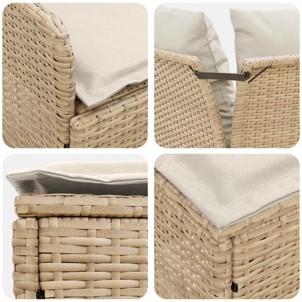 Диван с подлакътник за градина с ъглов диван 2 Брой ПЕ ратан