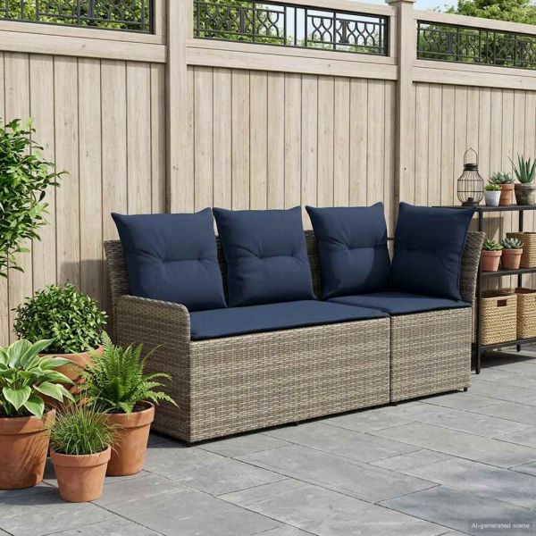 Диван с подлакътник за градина с ъглов диван 2 Брой ПЕ ратан