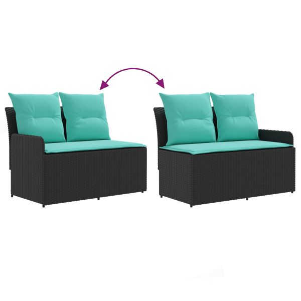 Диван с подлакътник за градина с ъглов диван 2 Брой ПЕ ратан